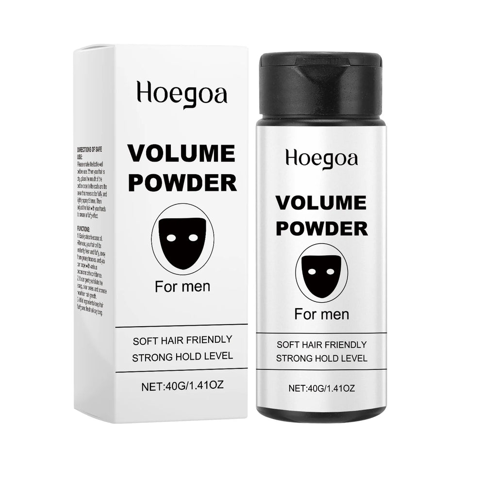 Hoegoa Men's Hair Volumizing Powder Oil Absorbing Matte Root Lift Styling Dust For Instant Volume Non Greasy Easy Application Fine Thin Hair Powder