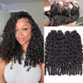 Burmese Curly Miracle Knots Crochet Human Hair For Braiding Boho Braids 100% Raw Human Hair Feathered Crochet Human Hair