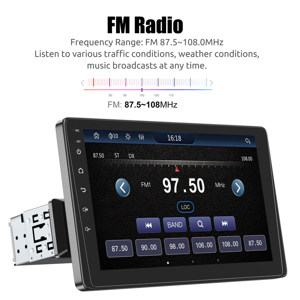 ESSGOO 9" Single DIN Wireless CarPlay Android Auto Car Stereo Player Radio IPS Screen FM BT Handsfree USB AUX TF SWC Mirror Link