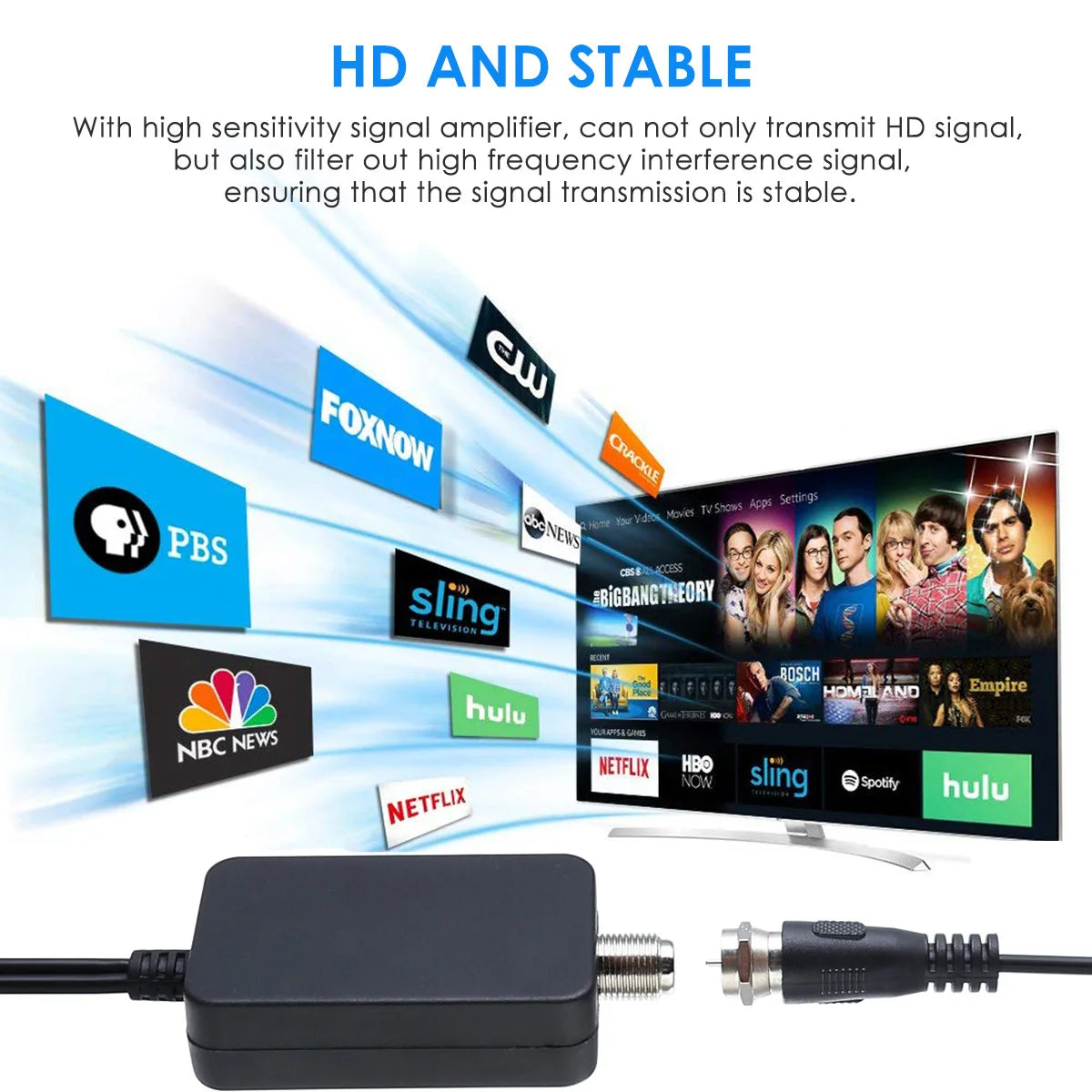 New 4K DTMB Digital TV Antenna Receiver Indoor and Outdoor HD Terrestrial Wave HDTV Antenna with Vertical Polarization