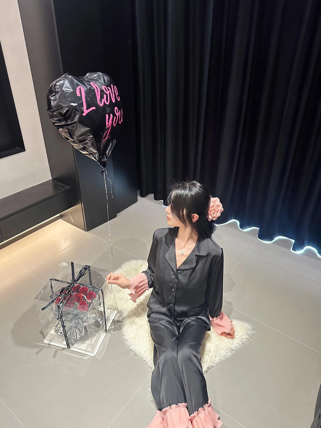 New Women Long-sleeved Pajamas Spring and Autumn Silk Lapel Nightwear Solid Color Stitching Fashion Sleepwear Factory Wholesale