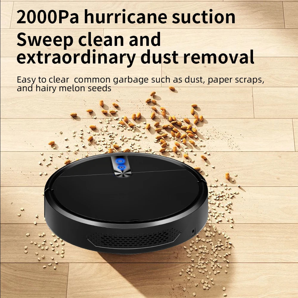 Strong Suction Smart Robot Vacuum Cleaner APP Voice Remote Control Alexa Compatible Wet Dry 3-in-1 HEPA Filter for Household Use