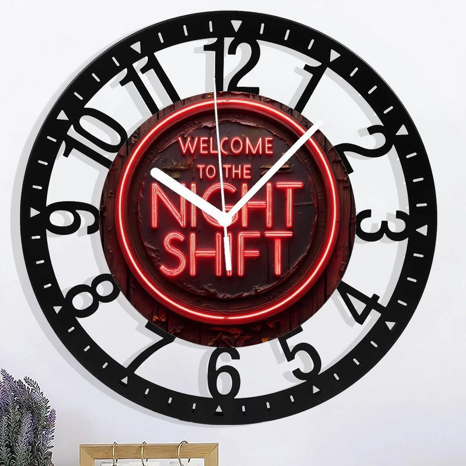 25cm Circular Iron Wall Clock with a Planet with Rings