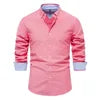 OEM Autumn Clearance Sale Men's Oversize Casual Blouse Long Sleeves Yarn-Dyed Shirts Breathable Shirt