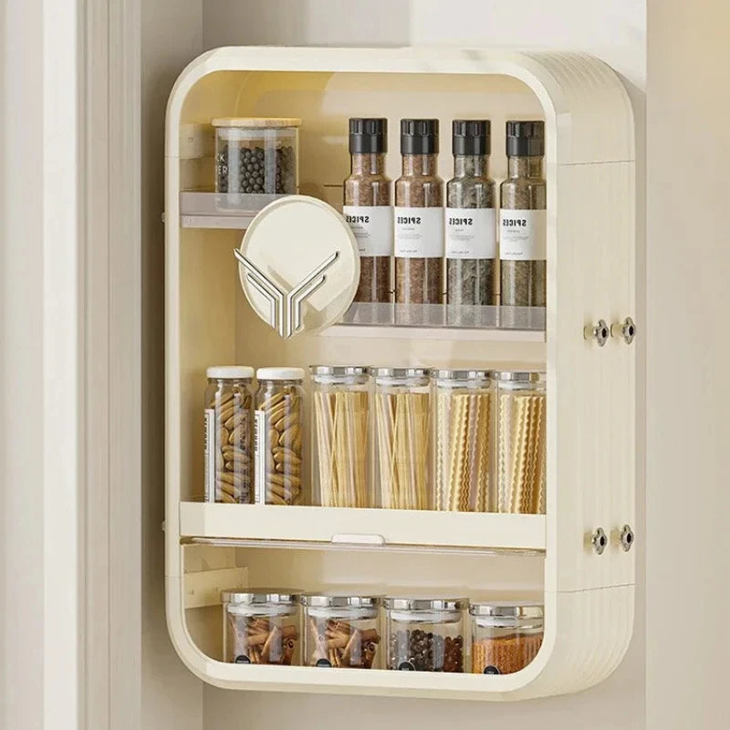 Wall Hanging Kitchen Layered Bathroom Cabinets Visual Storage Box Storage Shelf Multi-layer Organizer Shelf Transparent