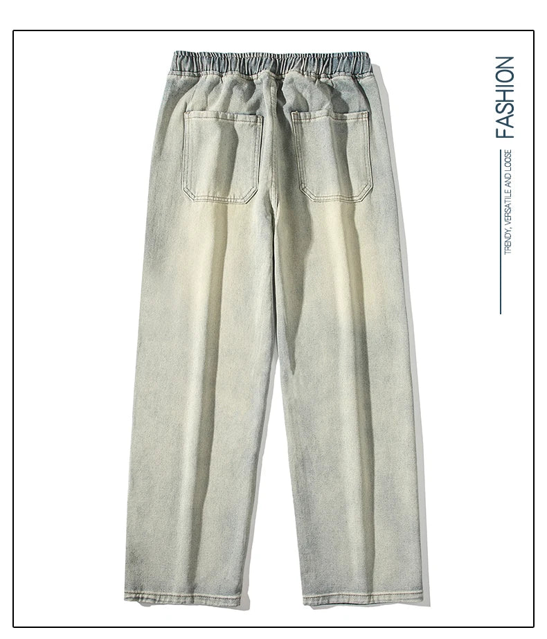 ANSZKTN Men's Fall Trend Loose Straight Leg Pants Jeans