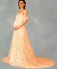 Top Sales Off Shoulder Tulle Elegant Slim Fit Gown Baby Shower Photography Maxi Maternity Dress Photoshoot DGPD-001