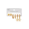 High Quality Stainless Steel Stud Earring Set Three Pairs on One Card Shower Accessories That Don't Fade Bean Stud Earrings