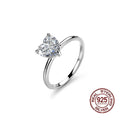 Beautiful Fashion Women Jewelry 925 Sterling Silver Single Stone Women Heart Shape Rings for Lady Valentine's Birthday Gifts