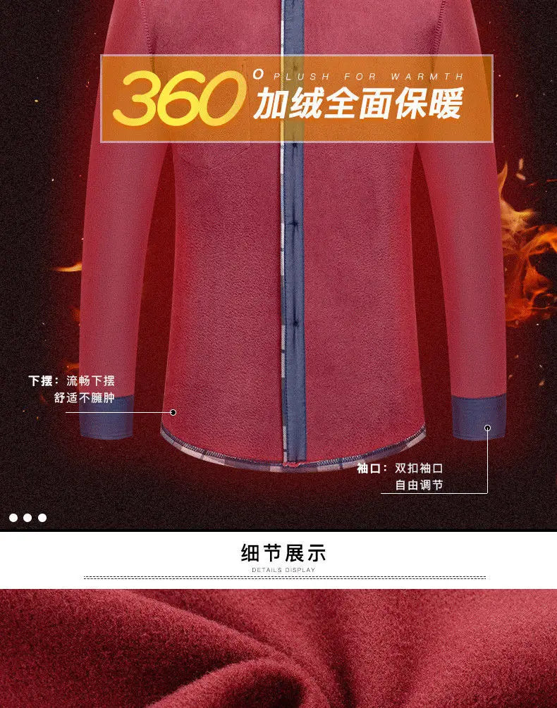 2026 winter Men's fashion smart casual striped long Sleeve Shirts,autumn men thicken Shirt Slim Fit Shirt Male full size M-4XL