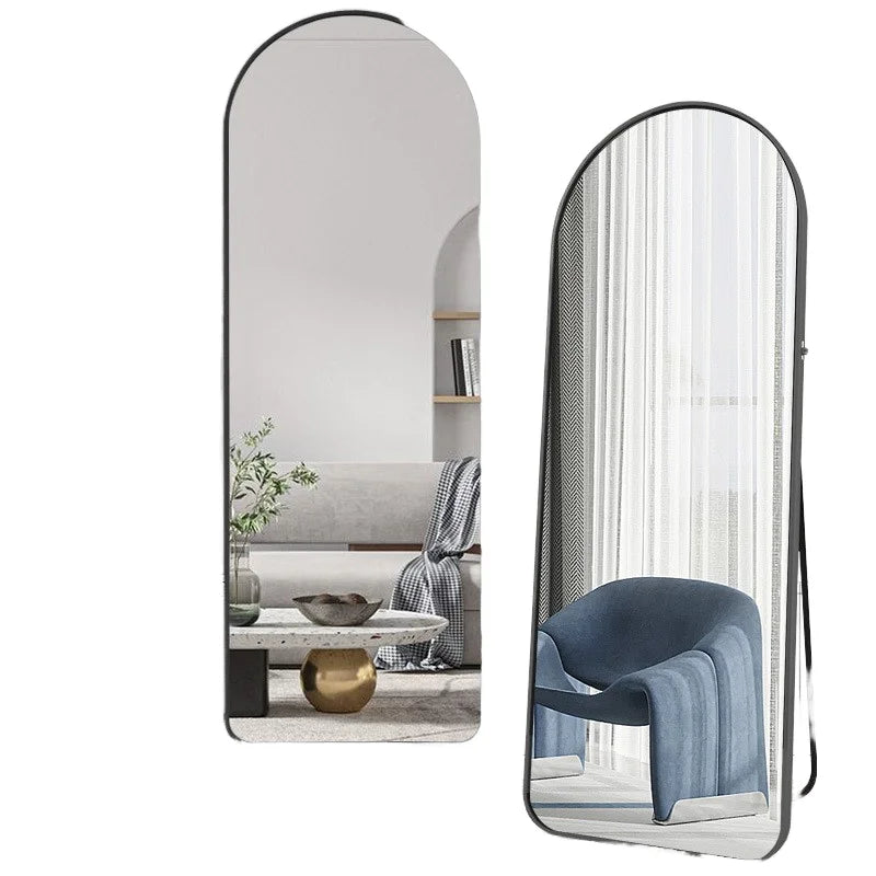 Large Full-Length Floor Mirror with 4mm Thickness Full Body Decorative Wall Arch Metal Frame Furniture for Wedding Occasions