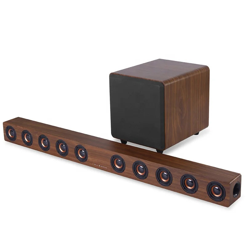 39.5-Inch TV Sound Bar with Subwoofer 2.1 Soundbar for TV Coaxial/Optical/Aux/USB/TF Card with EQ Adjustable Surround Sound