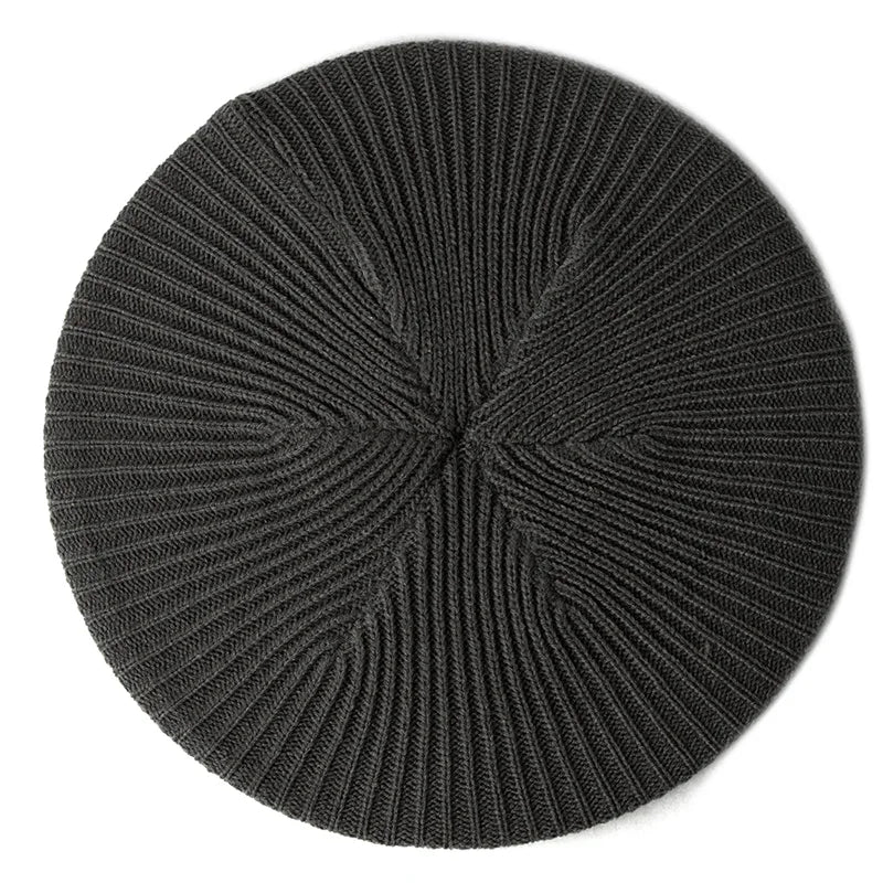 Geebro Women's Fashion Casual Plain Knit Beret Hat Spring Autumn Berets for Women Ladies Elastic Artist Beanie Beret Hats