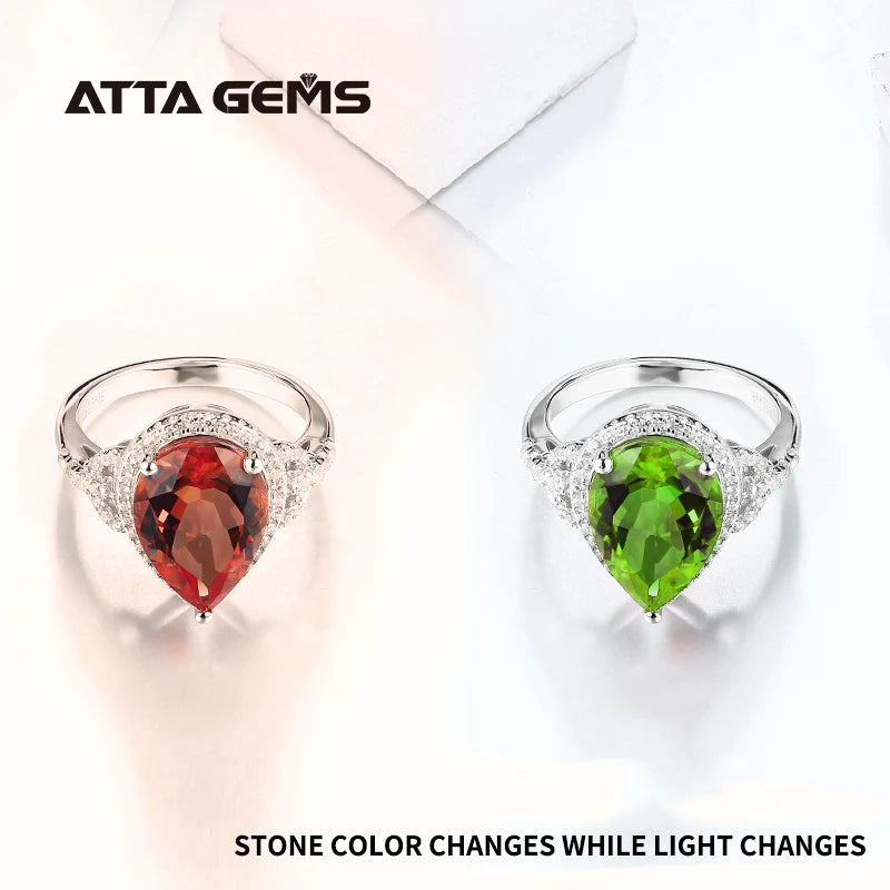 Solid 925 Sterling Silver Zultanite Jewelry Diaspore Gemstone Zultanite Rings for Women Color Change Stone  Wedding Engagement