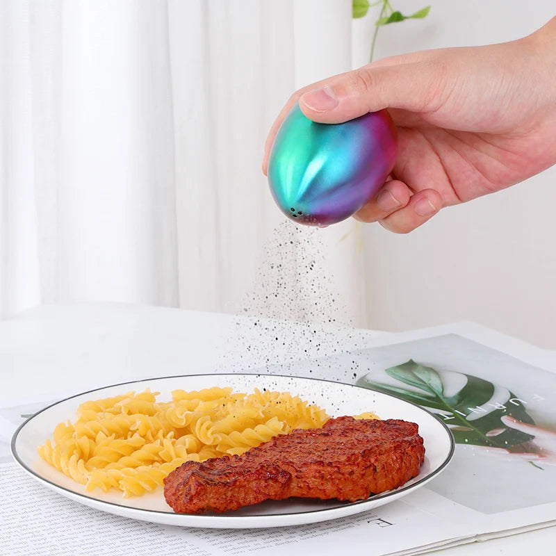 Gold Egg shape Spice Jar Set Stainless Steel Spice Tins Spice Storage Container kitchen Seasoning Sprays Tools Pepper Shakers