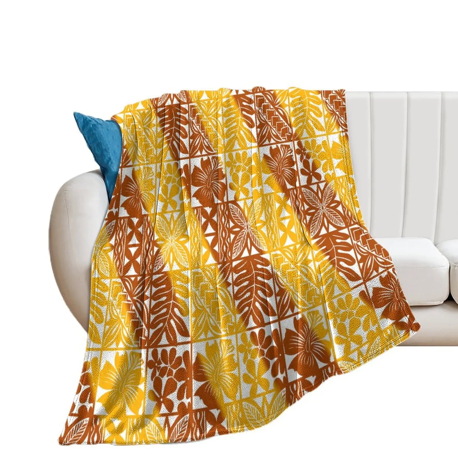 1MOQ Custom Print Sublimation Blankets Fiji Samoa Polynesian Tribal Winter Fleece Blanket Micro Plush Family Blanket for Kids