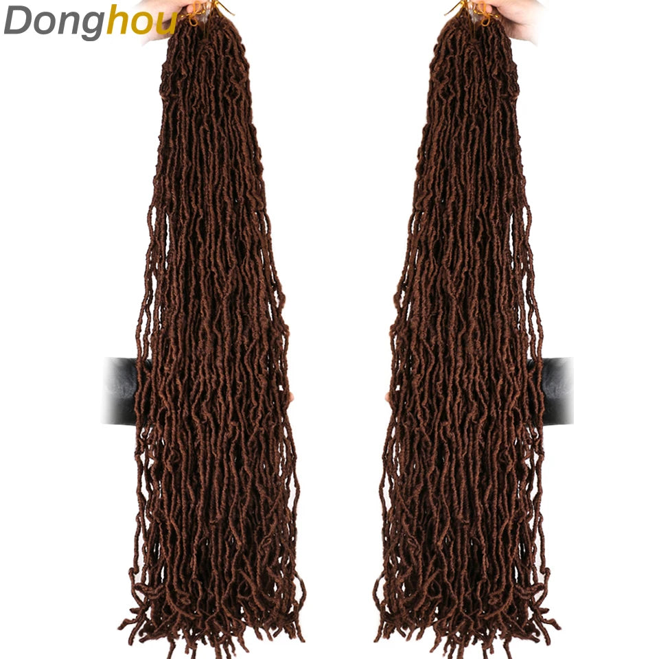 18”24”36” Mix Green New Faux Locs Crochet Hair Synthetic Curly Dreadlocks Hair Extensions Faux Cheveux Soft Locs Crochet Braids