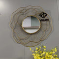 76X72CM  Large Metal Flower Art New Wall Bedroom Makeup Mirrors Bathroom Home Decor Luxury Frame House Hanging Dropshipping DDP