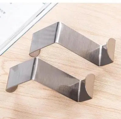 2pcs Stainless steel Door Hook Z Type Kitchen Cabinet Clothes Home Storage Hanger Bathroom Towel  Organize Hardware Accessories
