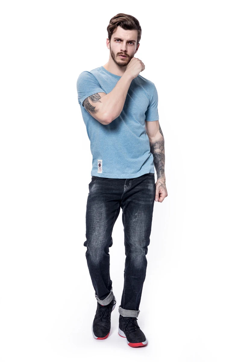 Men's T-Shirt Cotton Solid Color T Shirt Men Casual O-Neck Basic T-Shirt Male High Quality Classical Tops