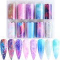 10 Colors Starry Sky Pattern Lace Style 3D Nail Foil Decals New Plastic Nail Sticker 4*100cm Transfer High Quality and Stylish