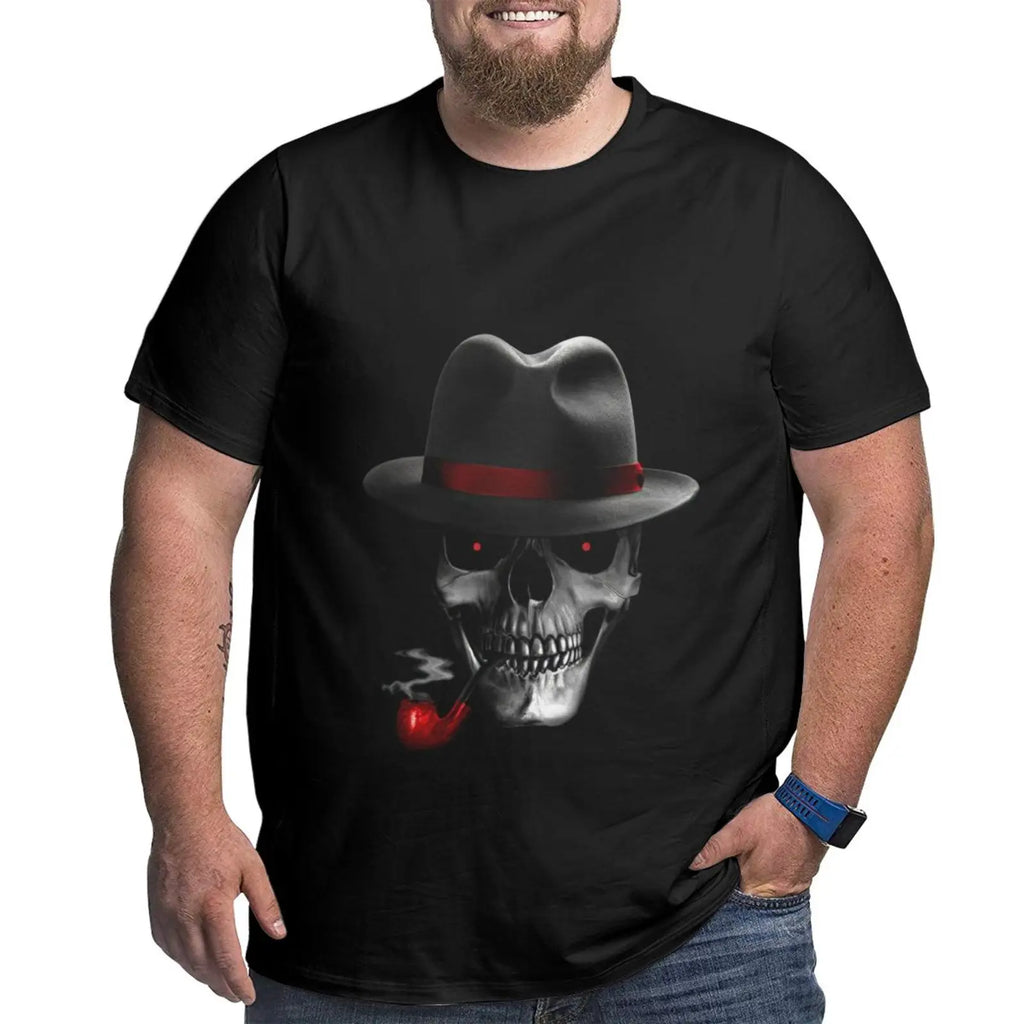 Unique Design Graphic Men T Shirts Plus Size Oversized Cotton T-shirts for Big Man Black Summer Short Sleeves Clothes Tops