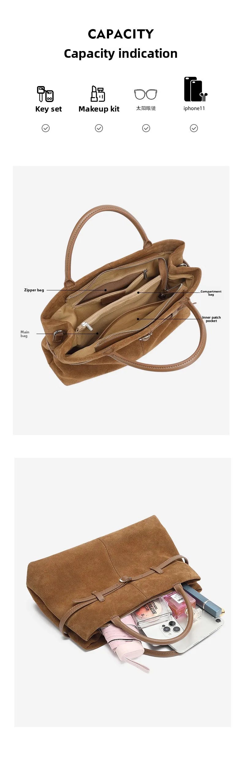 Maillard Fashion Matte Leather 2025 New Large Capacity Single Shoulder Handbag Crossbody Bag Tote Genuine Leather Women's Bag