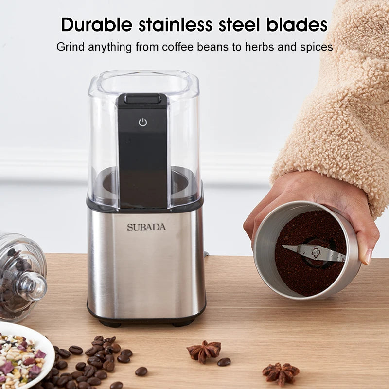 Hot Sale Portable Grinder Mill Electric Stainless Steel Coffee Bean Grinder Mixer Food Processor Blender Spice Mill