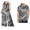 Low Price Custom Plus Size Polynesian Clothing Casual Sets of Couples Samoan Tribal Print Men Shirt Women Loose Rompers 2pc Sets