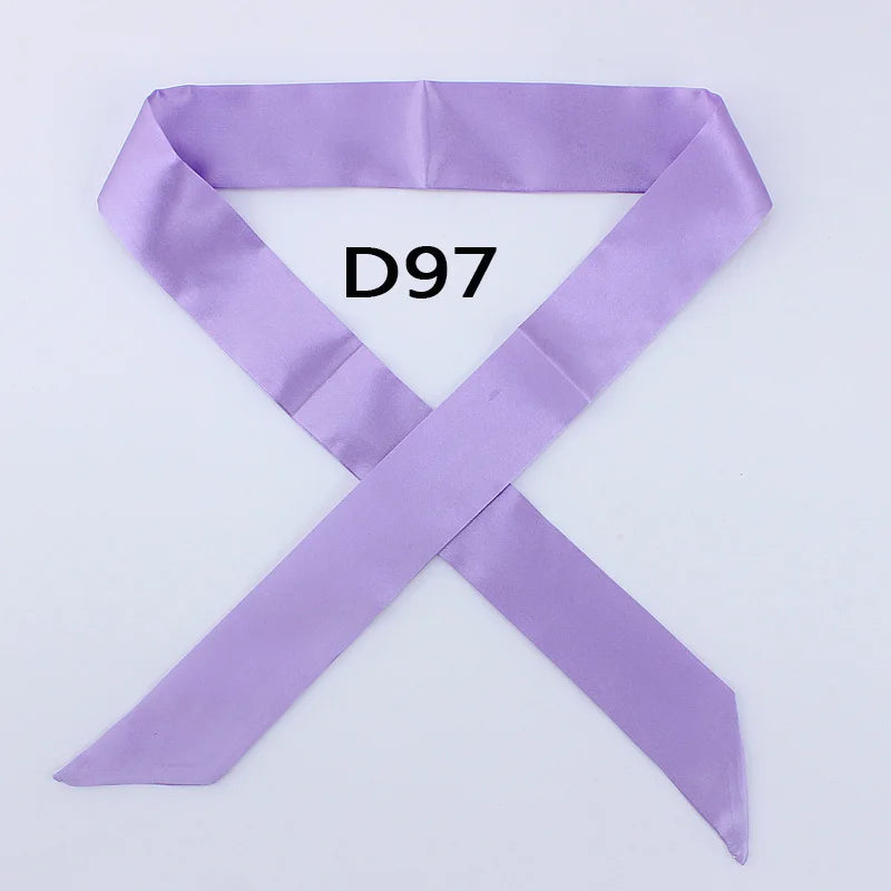 Hot Fashion New Twill Emulation Silk Solid Bag Scarf Women Small Scarf Ribbon Handbag Hair Long Shawl Bandana Luxury Head Scarf