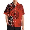 Hot Sale Summer Men Short Sleeve Shirt Tribal Print Plus Size Men Polynesian Shirts Island Casual Shirt