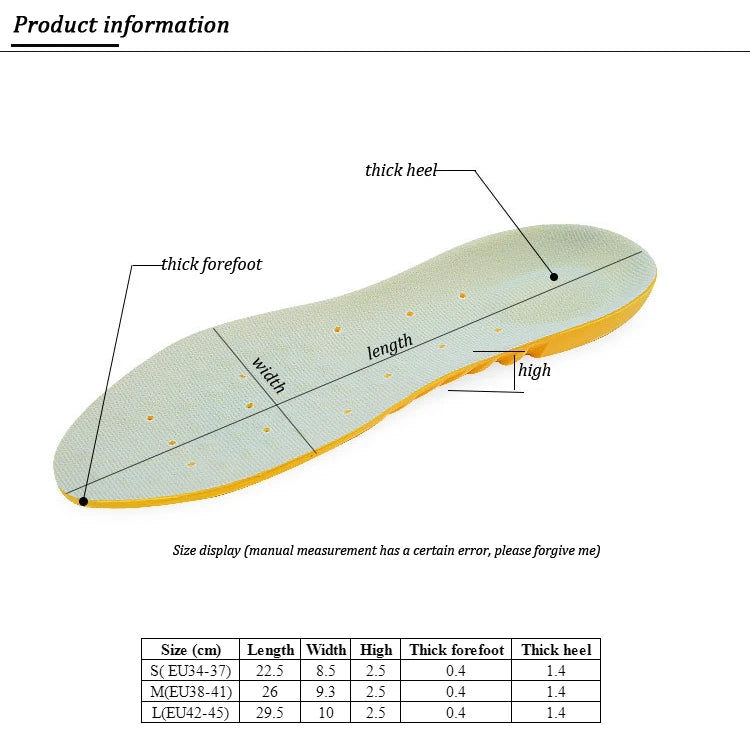 Orthopedic Insole EVA Arch Support Pads Sport Sole For Sneakers Basketball Shoes Sweat Breathable Men's And Women's Insoles