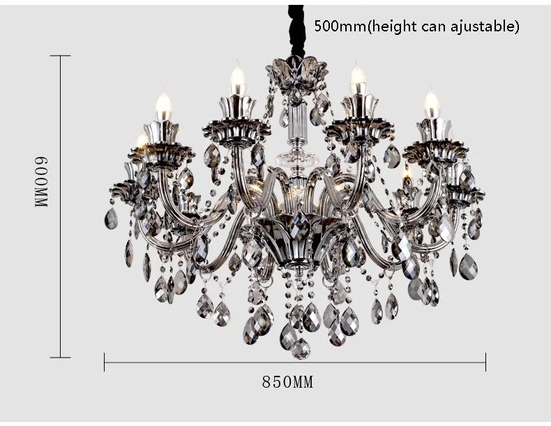 Modern Candle Crystal Lamp Living Room Large Crystal Chandelier Lighting Modern Atmosphere Restaurant Bedroom Hanging Lamps