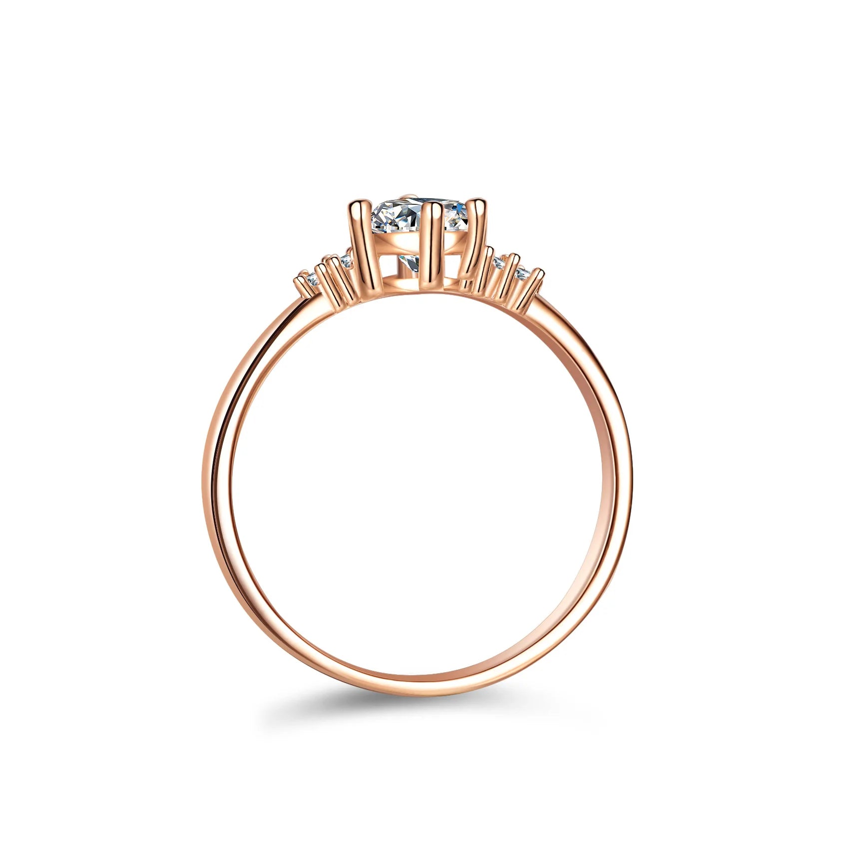 Wholesale Fine Rings, Made of S925 Sterling Silver, Round Brilliant Cut 0.5-carat VVS Moissanite, Suitable As Wedding Gifts.