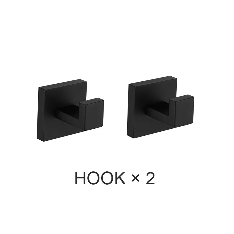 Matte Black Bathroom Hardware 304 Stainless Steel Towel Rack Toilet Paper Holder Liquid Soap Holder Towel Bar Toilet Accessories