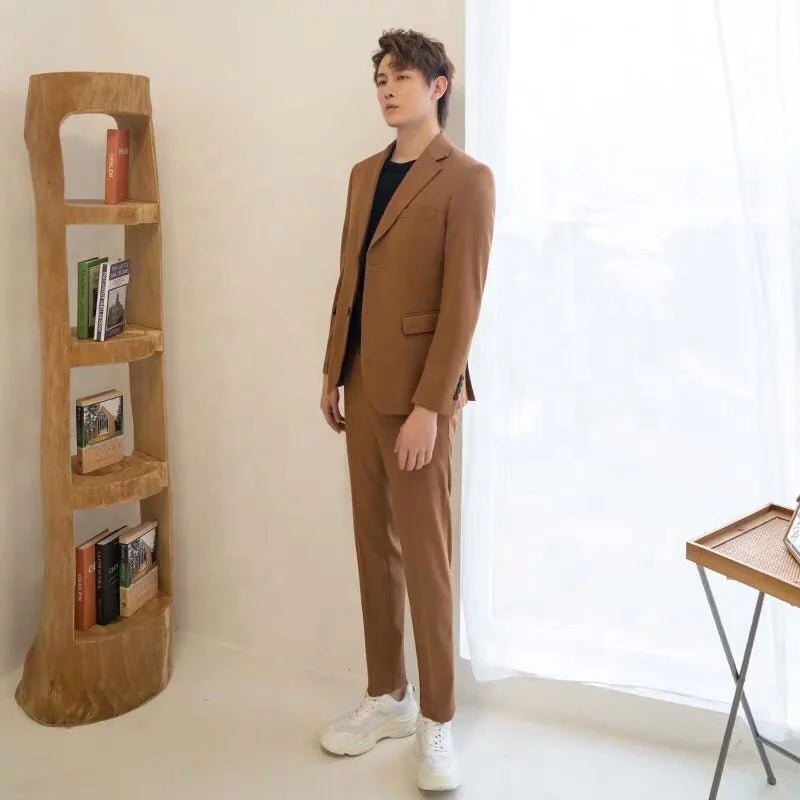 Formal Cashmere Business Bespoke Office Wool Man Suit Slim Wedding Coat Pant Men Suits