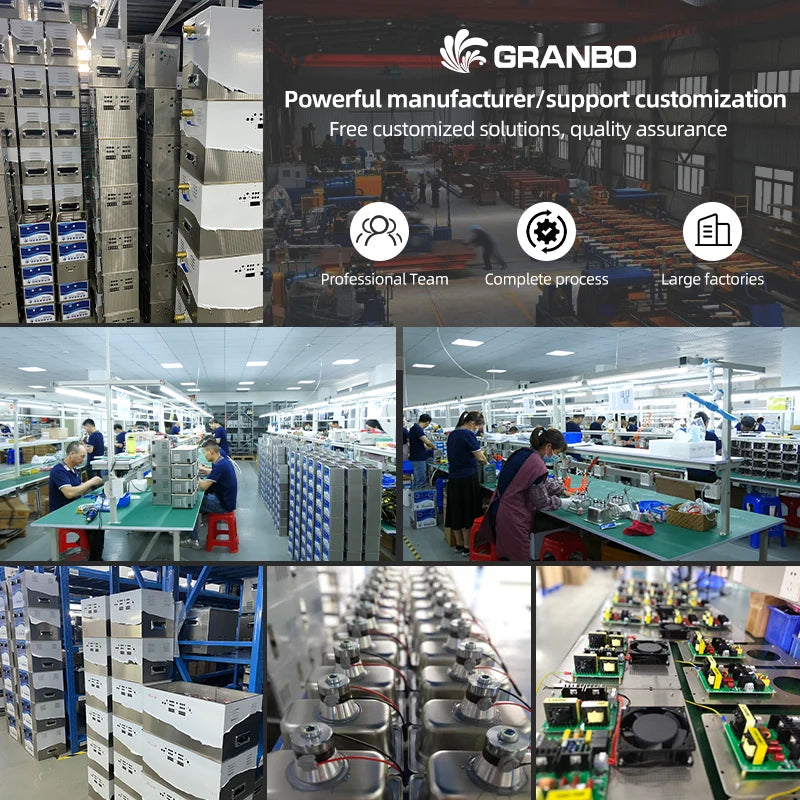 Granbo GM Series New Electric Industrial Ultrasonic Cleaner Stainless Steel SUS304 Customizable Tank Sizes (45-960L) Custom