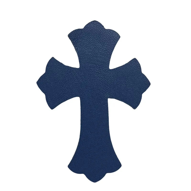 4.5*6.5cm Sheepskin Leather Patch With Cross Shaped Leather Label Genuine Leather DIY With Multiple Colors-106-182