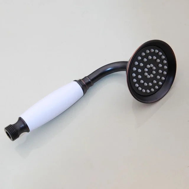 Rainfall Shower Head Round 8 -inch Rain Bathroom Shower Head Black Brass Handshower Head 1.5 M shower Hose Hand Shower Brasket