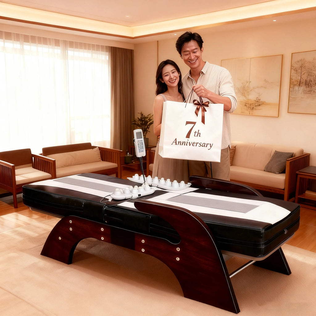 Advanced Therapeutic Jade Massage Bed with Natural Stone Rollers Therapy for Neck and Full Body Therapy Functions