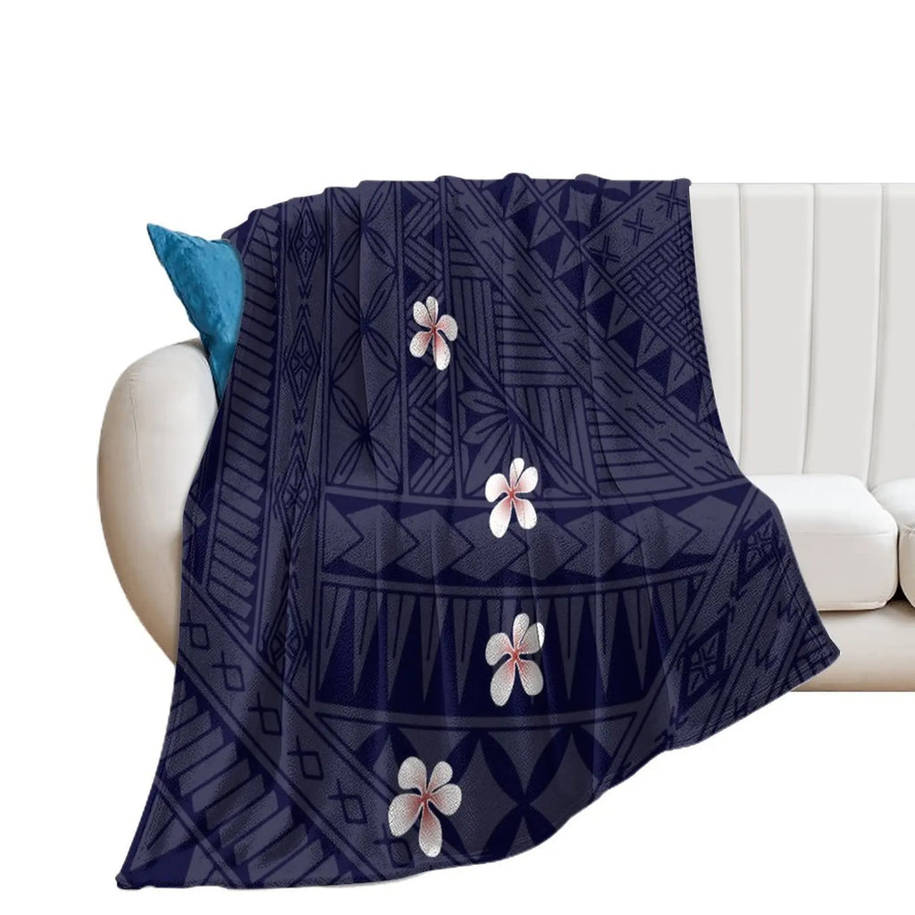 1MOQ Custom Print Sublimation Blankets Fiji Samoa Polynesian Tribal Winter Fleece Blanket Micro Plush Family Blanket for Kids