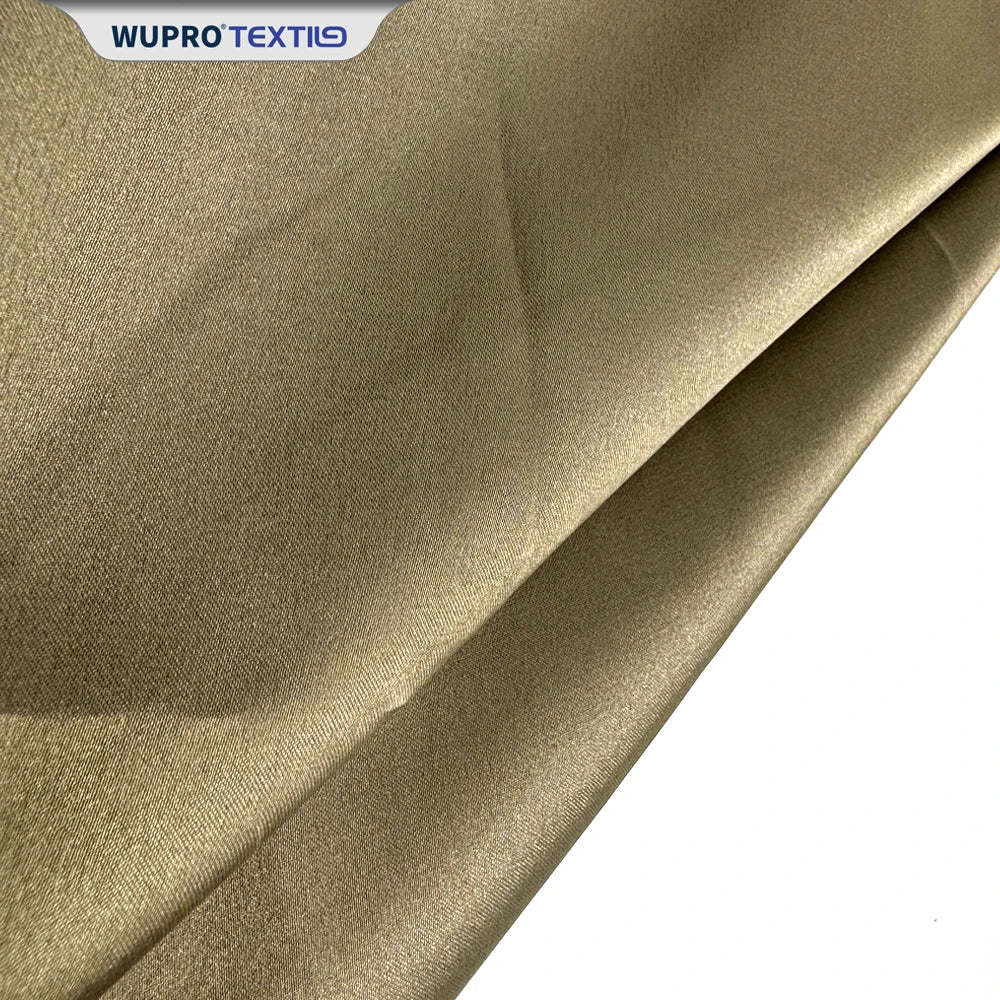 100gsm Women's 95 Polyester 5 Spandex Gold Glossy Home Decor Plain Satin Fabric for Curtains