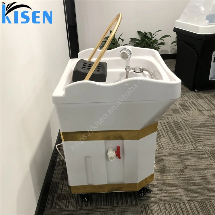 Kisen Professional Head Spa Backwash Shampoo Bowl Sink Portable Shampoo Basin with Water tank Water Heater No Plumbing