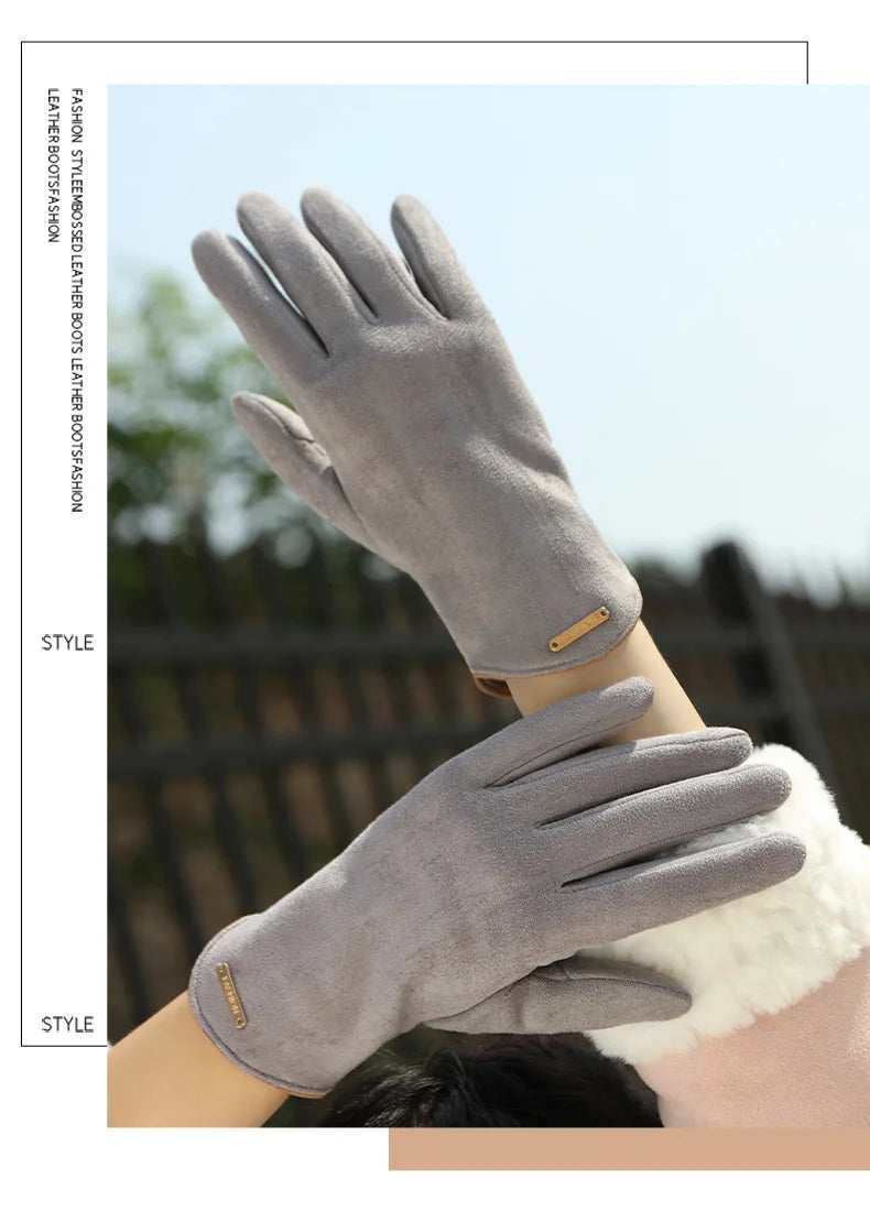 New Grace Fashion Lady Gloves Women Winter Vintage Touch Screen Driving Keep Warm Windproof Glove Mittens Dropshiping G072