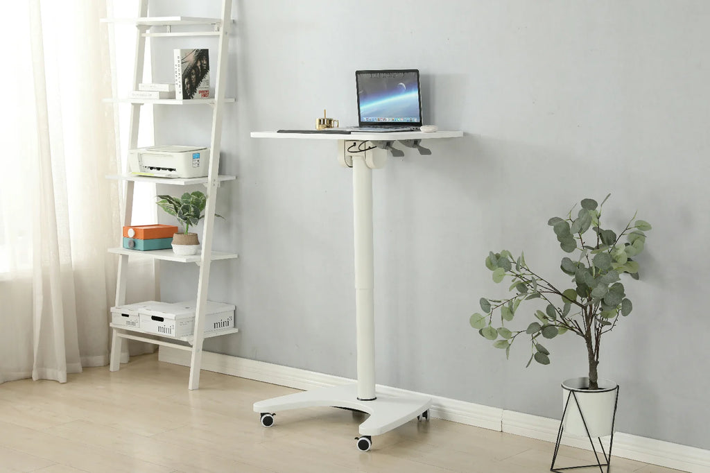 Ada Pneumatic Height Adjustable Gas Lift 0-90 Flip Angle Tiltable Bedside Office Work Movable Standing Desk