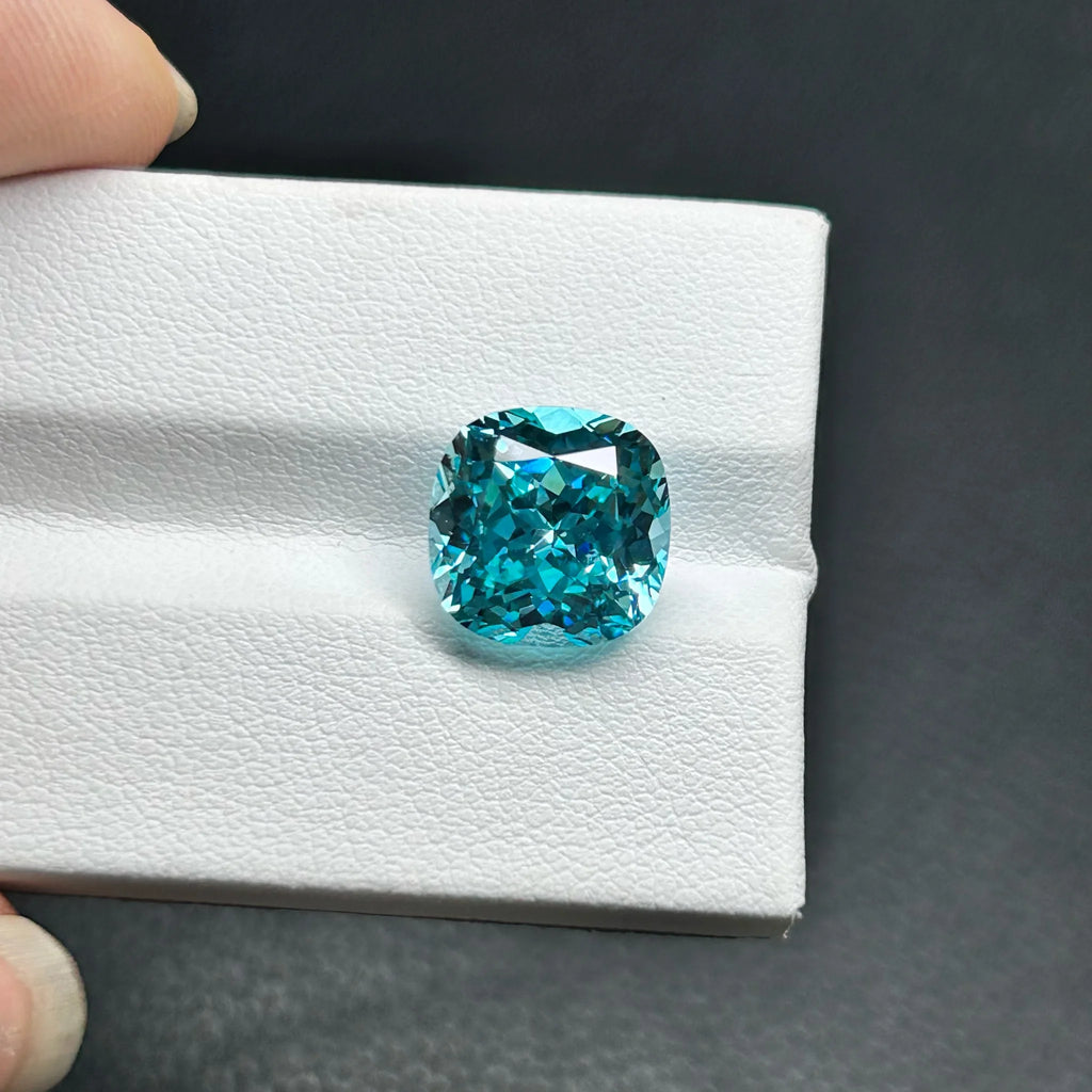 Blue Paraiba Loose Gemstone Cushion Cut Paraiba Lab Created Stone for Rings Jewelry