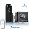 Cerradura Digital Tuya Waterproof Smart Rim Lock Keyless Entry Door Lock Fingerprint Smart Lock With Wifi for Outdoor