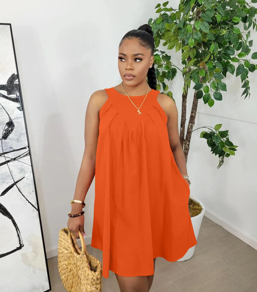 New Arrival 2024 Summer Solid Color Sleeveless Cotton Tank Top with Lace Sequin Decoration Y2K Style Midi Dress Casual Loose Fit