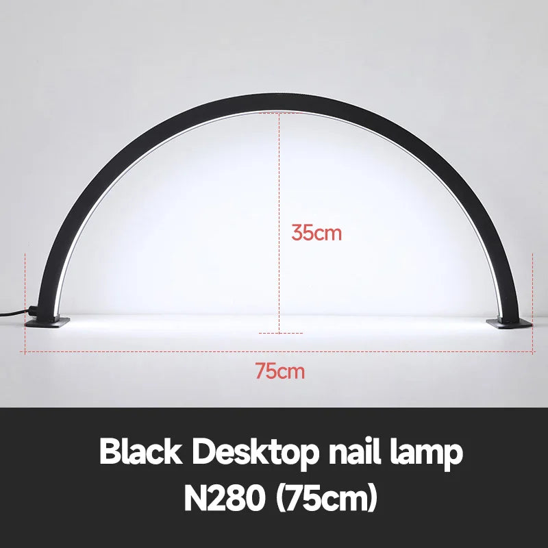 Freem LOGO 48W Beauty Salon Fill Light Half-Moon Shaped Nail Care Desktop Arch Ring Led Lights Fake Nail Art Light Manicure Lamp