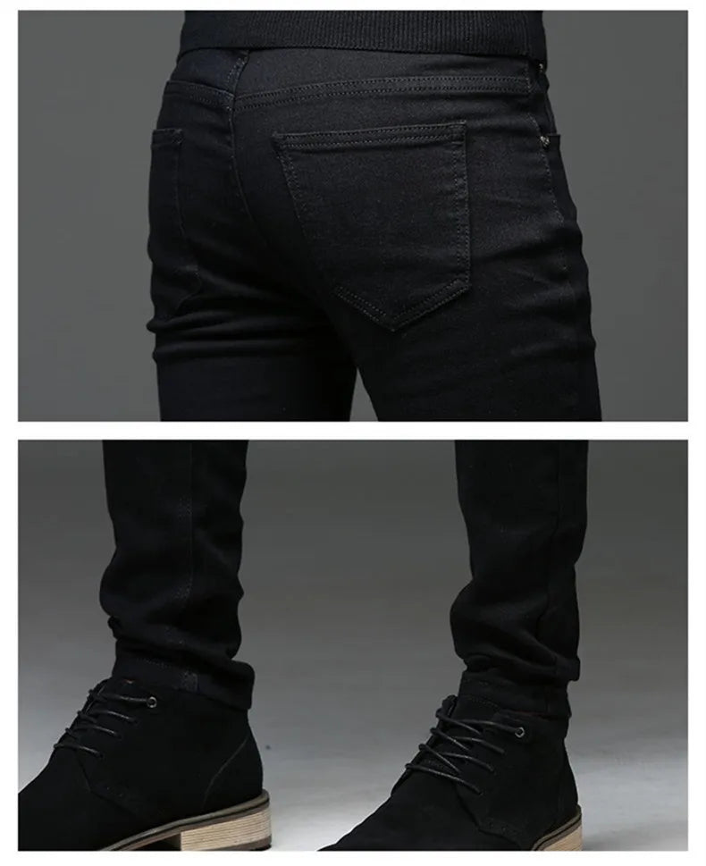 2026 autumn Slim Fit men Jeans Black Classic Fashion Denim Skinny Jeans Male spring men's casual High Quality Trousers